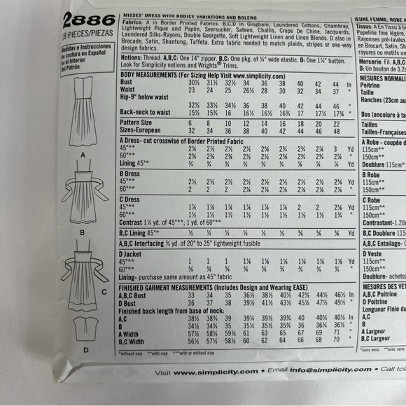 Simplicity Sewing patterns 2886 size 14-22 spring and summer dress - Picture 4 of 6